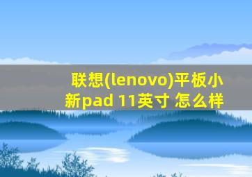 联想(lenovo)平板小新pad 11英寸 怎么样